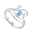 thumbnail image 4 of CHOOSE YOUR COLOR Light Blue Simulated Opal Human Eye Design Ring .925 Sterling Silver Band CZ Female Size 9, 4 of 4