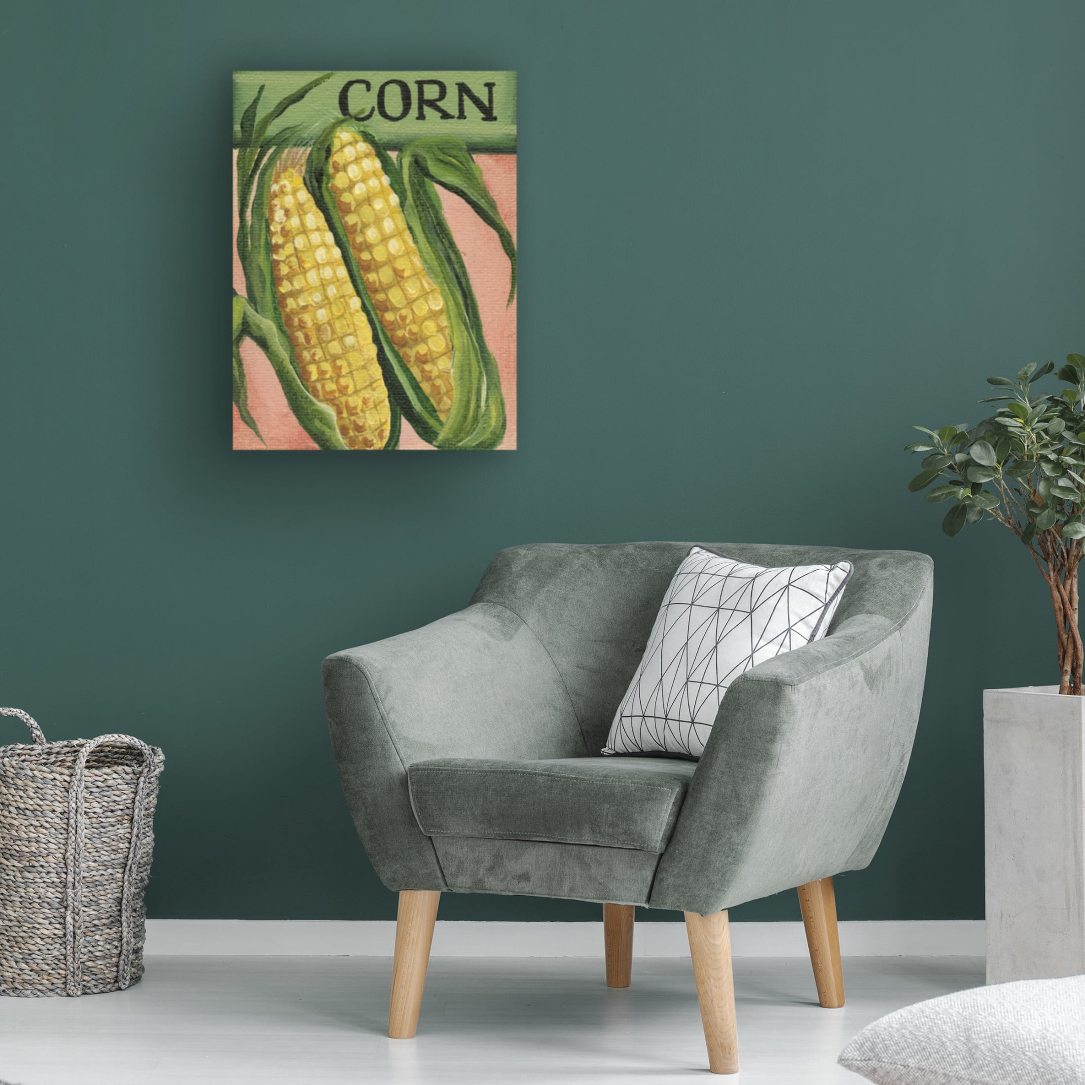 Canvas Wall Art - Debbi Wetzel 'Seed Packets 07 - Corn' Wall Art for Living Room, Bedroom, or Office Décor by Trademark Fine Art - 24 x 32 Inches