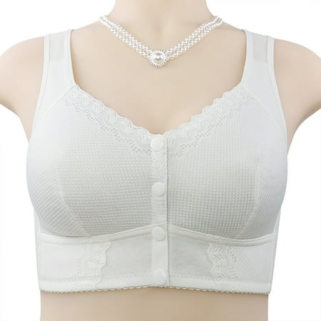 Clearance Sale! Women s Push Up Bra No Underwire Comfortable Bras Padded Plunge Bra for Senior Front Closure Breathable Bra for Seniors Wirefree Bras for Older Women Bras for Women No Underwire 58