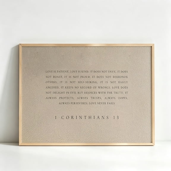 1 Corinthians 13:4-8 Modern Canvas Print Wall Art Decoration Unframed