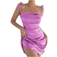 thumbnail image 1 of Pompotops Mode Femmes Été Décontracté Uni Camis Sans Manches Bandage Gilet Robe Mini, 1 of 7