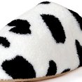 thumbnail image 5 of Chiccall Winter Warm Slippers, Comfy Faux Fur House Shoes Slip on Flat Shoes Fuzzy Cow Print Slippers Slient Indoor House Slippers for Women and Girls,on Clearance, 5 of 5