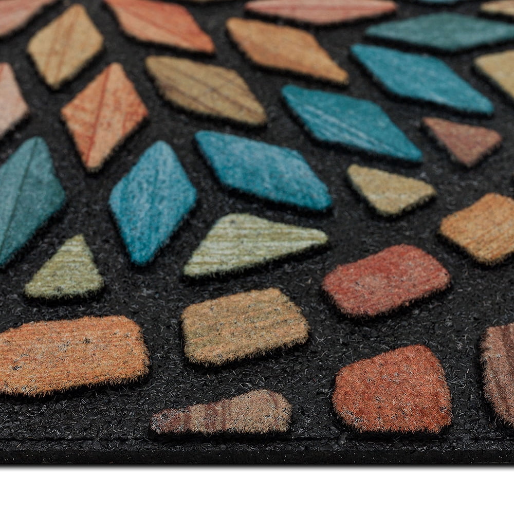 Mohawk Home Diamond Planks Outdoor Polyester Door Mat, Multi, 1' 6" X 2' 6"