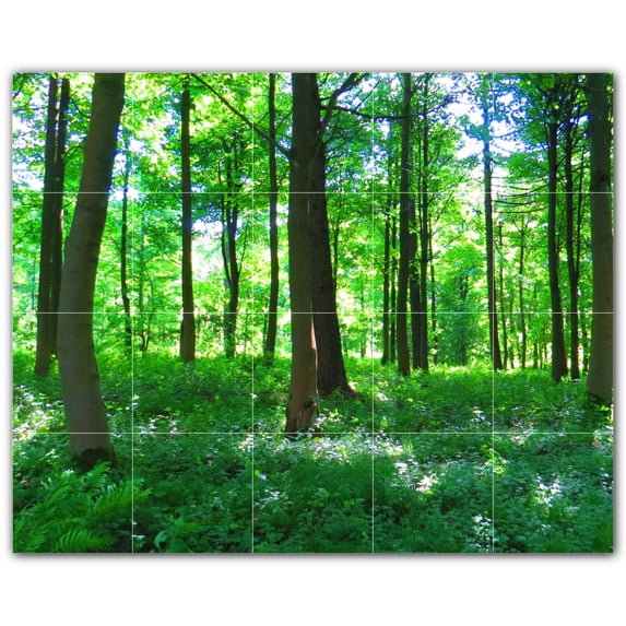Picture-Tiles.com: Trees Ceramic Tile Wall Mural WAL501045-54L. 40"W x 32"H using (20) 8" x 8" Ceramic Tiles-Satin Finish