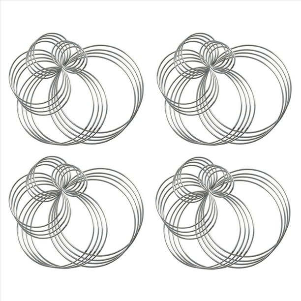 80 Piezas de Metal Atrapasueños Anillos Aros Anillos de Plata Artesanales de Acero para Manualidades, Macramé Proyectos de Bricolaje en 5 Tamaños
