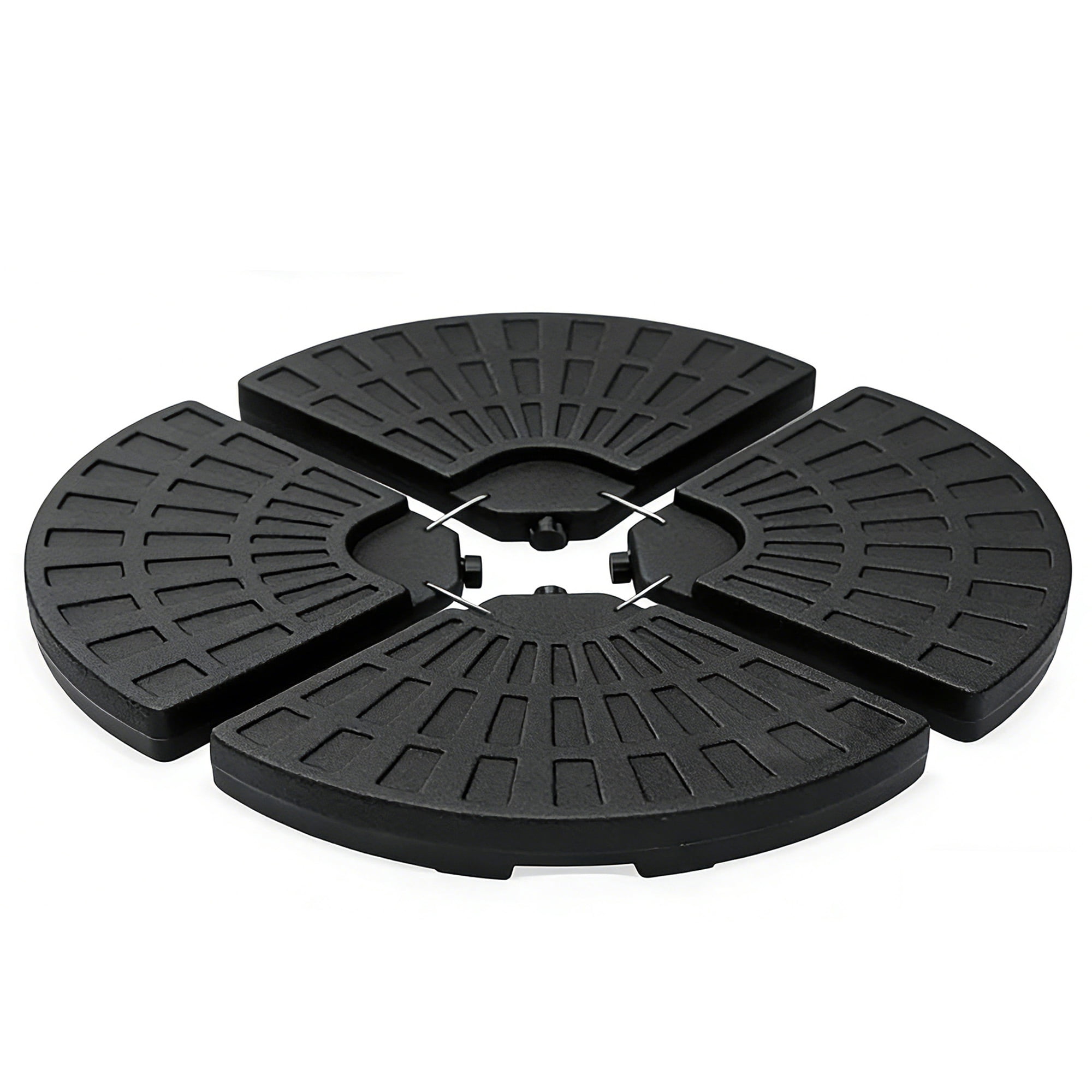 Maypex 120 lbs Outdoor Cantilever Patio Umbrella Base Offset Umbrella Stand, 4-Piece Fillable HDPE Plates for Garden Backyard Poolside in Black