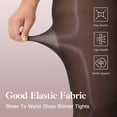 thumbnail image 3 of Manzi Women's Plus Size Oil Shiny Pantyhose 15D Shimmer Silky Tights High Waist Stockings 2 Pairs, 3 of 7