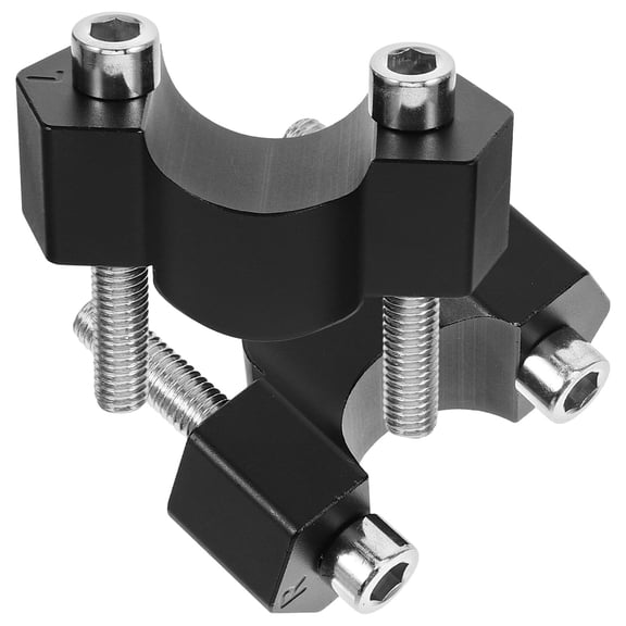 Uonlytech 1Pair Motorcycle Handlebar Riser Mount Adjustable Height Black Alloy Clamp Adapter