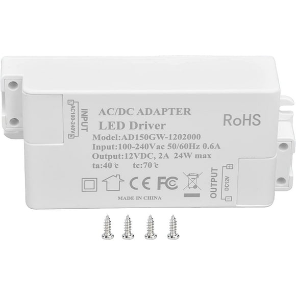 Transformateur de Tension Constante 24W 2A LED DC12V Multifonctionnel DIY pour Projet Informatique Extérieur