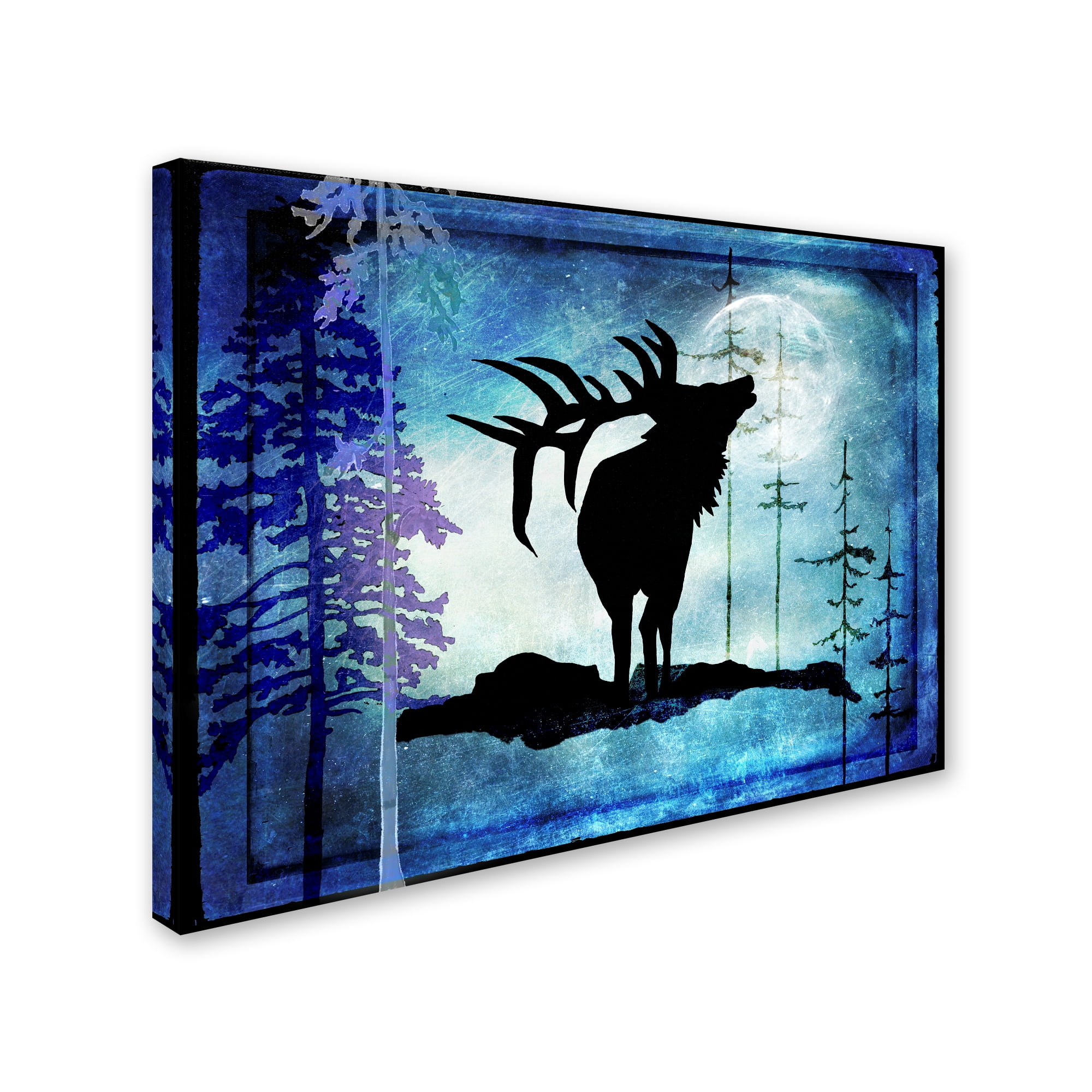 Trademark Fine Art 'Midnight Elk I' Canvas Art by LightBoxJournal