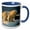 Blue/White, variant on 3drose, Canada, Nunavut Territory, Repulse Bay, Polar Bear Cub Beneath Mother., 11oz Two-tone Yellow Mug