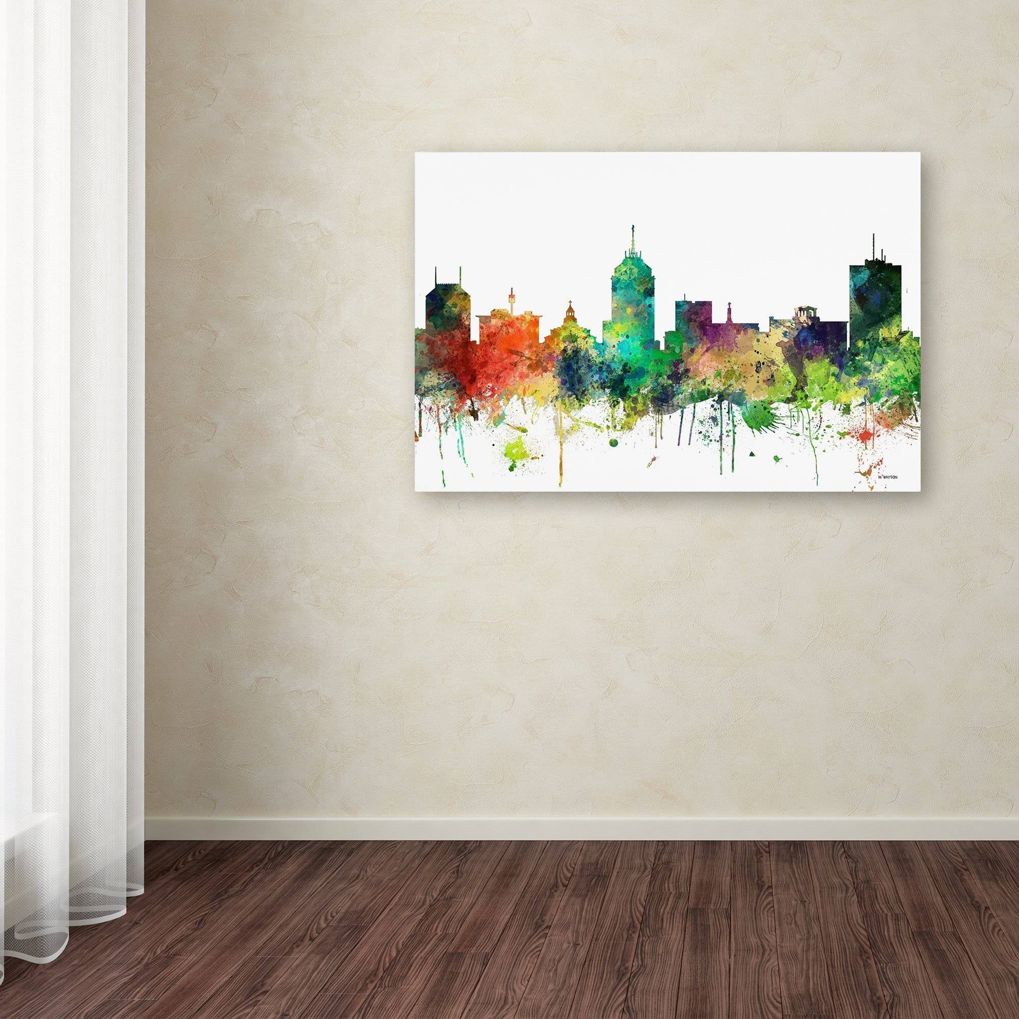 Trademark Fine Art "Fresno California Skyline SP" Canvas Art by Marlene Watson