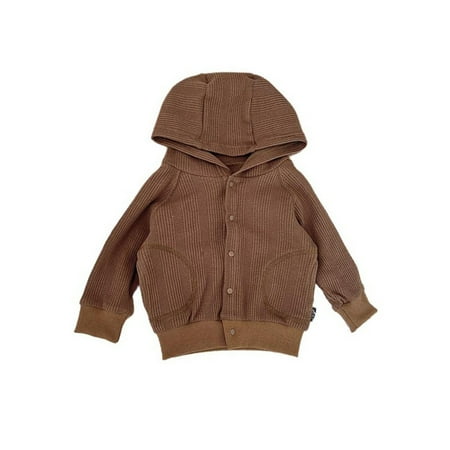 

Baby Girls Boys Solid Knit Sweater Spring Winter Long Sleeve Hooded Cardigan Coat Clothes