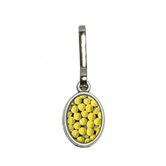 Tennis Balls Oval Zipper Pull