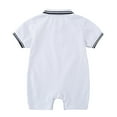 thumbnail image 3 of Utlike Boys Romper Short Sleeve Solid Pullover Gentleman Jumpsuit Toddler Lightweight Bodysuits Size 12 Months-18 Months, 3 of 3