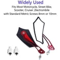 thumbnail image 4 of 2 uds rojo Universal espejo lateral para motocicleta Scooter espejo retrovisor espejos laterales 8mm/10mm pernos roscados bicicleta deporte bicicleta, 4 of 5