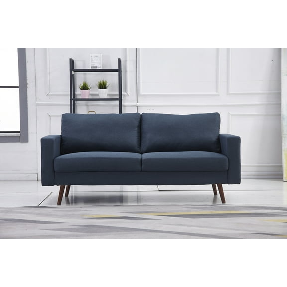 Navy Stationary Fabric Basic Sofa