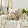 thumbnail image 4 of Sm:)e Tulips Butterflies Floral Spring Throw Pillow Covers Set of 2,18x18 Inch, 4 of 6
