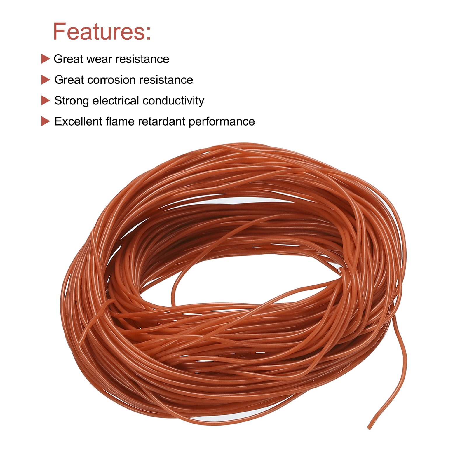 Silicone Wire 30AWG 30 Gauge Flexible Tinned Copper Standard High-Temperature Hookup Wire Orange 15m/49.2ft
