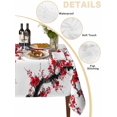 thumbnail image 2 of Red Plum Table Cloth, Waterproof Tablecloth for Rectangle Tables, Nature Flowers Branches Chinese Painting Reusable Washable Fabric Table Cover for Restaurant Kitchen Dining Tables 60"x102", 2 of 9