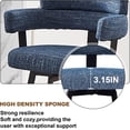 thumbnail image 4 of Counter Height Bar Stools with Full Back – Swivel Counter Stools Set of 2 with Linen Padded Back, Metal Footrest, Modern Barstools for Kitchen Counter, Island, Dining Room, Blue 24 inch, 4 of 7