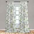 thumbnail image 2 of Lily Pattern Window Curtains, Watercolor Style Vintage Flowers with Greenery Leaves Dreamy Art, Lightweight Decor 2-Panel Set with Rod Pocket, Pair of - 28"x63", Pastel Purple Lime Green, by Ambesonne, 2 of 3