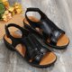 thumbnail image 4 of MKLEKYY Sandalias de Verano para Mujer, Sandalias de Mujer Con Costuras, Tacón Bajo Ahuecado, Sandalias Informales de Punta Abierta de Talla Grande para Mujer, 4 of 4