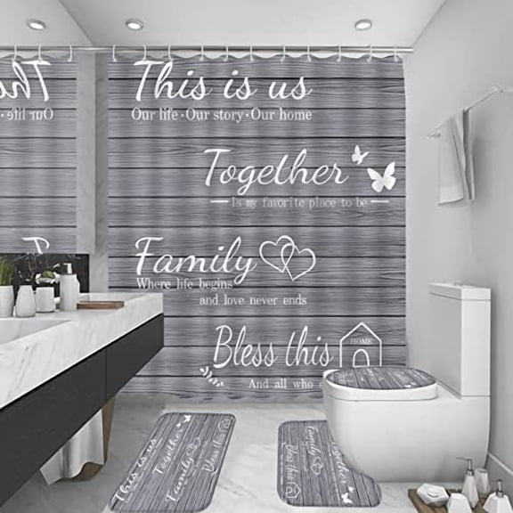 family theme Bath Rug, Machine Washable, Bath Rugs for Bathroom Floor