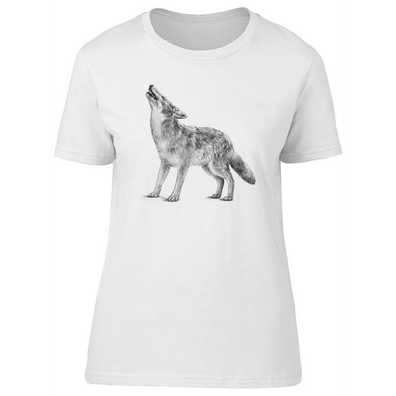 A Howling Gray Wolf T-Shirt Women -Image by Shutterstock, Female Medium