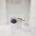 thumbnail image 3 of Charoite Mans Tiny Ring, Natural Charoite Womens Ring, Plain Silver Jewelry, 925 Silver Ring, Birthday Gift, Mens Ring, Plain Design, Ottoman Style Ring, Christmas, Turkey Dainty Ring, 3 of 5