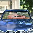 thumbnail image 4 of Yayeee Car Windshield Sun Shade Universal Fit Front Visor Protector, Pink Sleeping Cat, 4 of 8