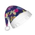 thumbnail image 2 of KLL Christmas Hats for Adults Plush Paint Butterflies Print Santa Hat Xmas Fluffy Santa Claus Hat for Women Men, 2 of 6