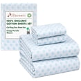 thumbnail image 3 of RUVANTI 100% Organic Cotton Sheets - California king Sheet Sets - 4 Piece Percale Weave Bedding, Crisp, Cooling & Breathable, Soft & Durable, 16" Deep Pocket, Hotel Quality Sábanas - Circle Imprint, 3 of 5