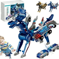 BESTSKY 2 in 1 Collision Transforming Dinosaur Car Toy,Dinosaur Transformer Car,Transform into Dinosaurs,Fun Collision Transforming Cars for Boys & Girls Party Favors Blue