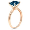 thumbnail image 2 of 2.5 ct Princess Cut Natural London Blue Topaz Solitaire 18K Rose Gold Womens Engagement Ring, 2 of 4