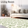 thumbnail image 2 of ODIKA 6'x9' Machine Washable Non-Slip Area Rug, Storybook Alphabet Trail with Intertwined Letters and Leafy Sprig Details High Traffic Rug with Pad, Green, 690394, 2 of 8