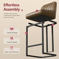 thumbnail image 5 of Ninecer Counter Height Bar Stools, Low Back PU Leather Upholstered Bucket Seat Bar Chairs with Metal Legs, Modern Kitchen Island Counter Chairs for Dining Room, Set of 2, 300lbs,Brown, 5 of 8