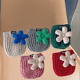 thumbnail image 5 of Bolso pequeño de punto de flores para bebé, bolso de lana para niña, 5 of 5