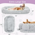 thumbnail image 3 of Human Dog Bed for Adults, 46 x 10 x 76 Long Human Size Dog Bed, Removable Cover, Orthopedic Design, Light Grey, 3 of 9