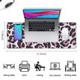 thumbnail image 5 of Long Mouse Pads for Desk,Pink and Black Of Leopard Print Desk Mats on Top Of Desks, Desk Mouse Pad Extra Large with 3mm Non-Slip Base and Stitched Edge for Gaming,Office,Work,Home 31.5"x11.8", 5 of 6