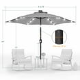 thumbnail image 3 of ACEGOSES 7.5ft LED Solar Outdoor Patio Market Table Umbrella with Polyester Canopy for Garden,Yard and Poolside, Gray, 3 of 9
