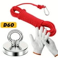 thumbnail image 1 of Piaoyu High Suction Magnet with Hanging Ring and Rope - Perfect for River, Deep Sea and Lake Rescue Fishing Set, 1 of 14