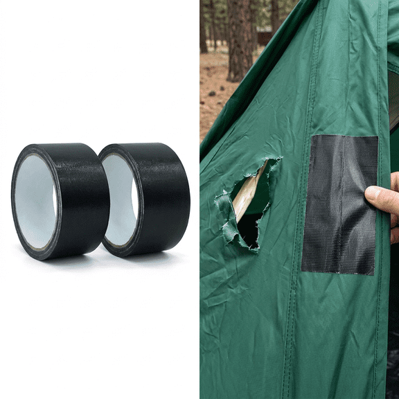 ROSEXIXI Heavy-Duty Tarpaulin Repair Tape, Waterproof Black TPU Canvas Patch Tape, Strong Adhesive for Tent, Canopy, Inflatable Bounce House and Pool Floats