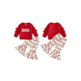 thumbnail image 2 of Miaouyo Toddler Baby Girls Christmas Fall Clothing Set 6 12 18 24 Months 2T 3T 4T Tree Embroidery Pullover with Printed Bell Bottom Outfit, 2 of 9