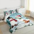 thumbnail image 3 of jejeloiu Wild Squirrel Pink Xmas House Twin Comforter Set,Reversible Microfiber Girls Christmas Bedding,2 Pieces, 3 of 8