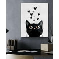 thumbnail image 4 of Aesthetic Cat Flowers Canvas Wall Art Wildflowers Cat Print Poster Framed Picture Painting for Home Living Room Bedroom Decor, 4 of 6