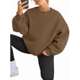 thumbnail image 3 of Sudadera con Capucha de Gran Tamaño para Mujer, Suéteres de Larga con Cuello Redondo de , Conjuntos Cómodos de Moda de Otoño. Marrón XL, 3 of 9
