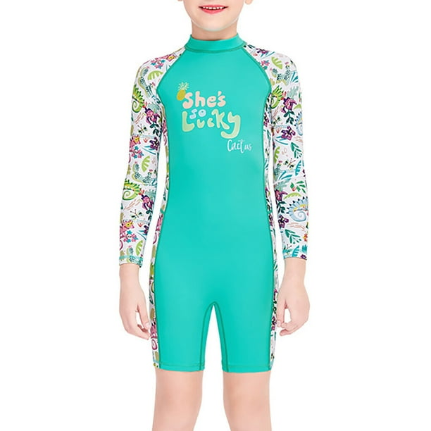 Redempat DIVE SAIL Kids Wetsuit Girl Onepieces Swimsuit Children Quick