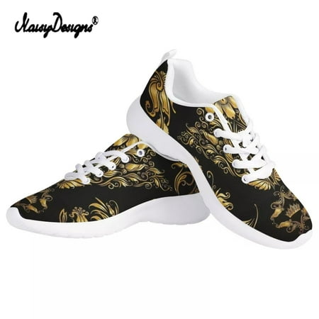 

Noisydesigns Casual Woman Spring/Autumn Mesh Sneakers Vintage European Classic Baroque Prints Flat Shoes Breathable Footwear