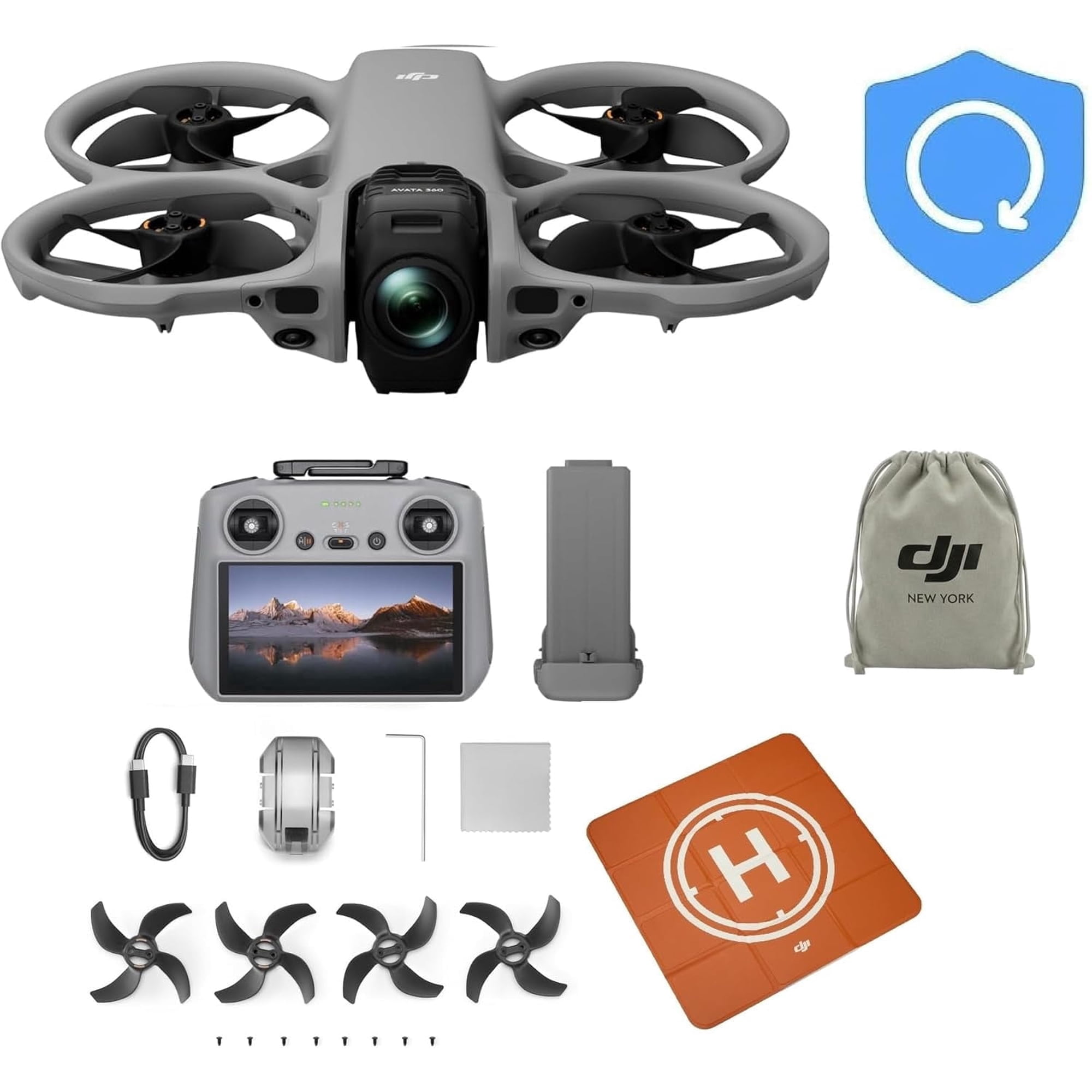 DJI Avata 360 (RC 2), 360° Drone With 1-Inch 8K 360° Imaging for FPV & Aerial Filming, Includes RC 2 With a Built-In Screen for Precise Control, 1 year NYC Care